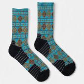 Südwestbergspitze Türkisfarbener geometrischer Str Socken (Rechts)