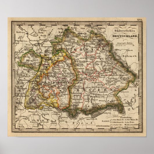 Südwestdeutschland Poster (Vorne)