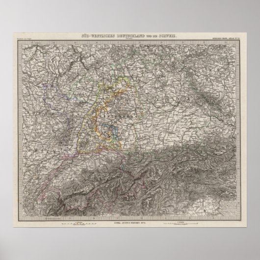 Südwestdeutschland und Schweiz Poster (Vorne)