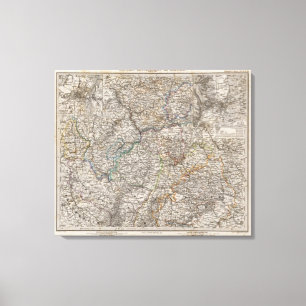 Südwesten Deutschland und die Schweiz Leinwanddruck