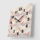 Südwesten Muster in Braun Rot und Blau Quadratische Wanduhr (Winkel)