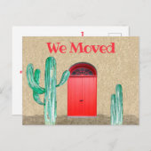 Südwesten Wir bewegten Ankündigung Türen Kaktus Postkarte (Vorne/Hinten)