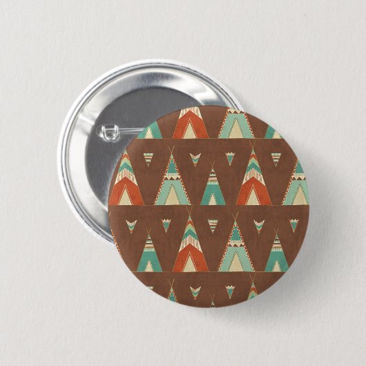 SüdwestenGeo Schritt| aquamarines Teepee-Muster Button (Vorne & Hinten)