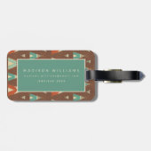 SüdwestenGeo Schritt| aquamarines Teepee-Muster Gepäckanhänger (Rückseite horizontal)