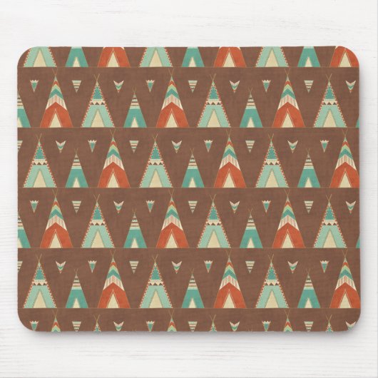 SüdwestenGeo Schritt| aquamarines Teepee-Muster Mousepad (Vorne)
