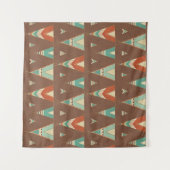 SüdwestenGeo Schritt| aquamarines Teepee-Muster Wandteppich (Vorderseite)