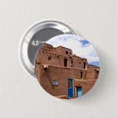 SüdwestenTaos Adobe Pueblo-Haus-New Mexiko Button (Vorne & Hinten)