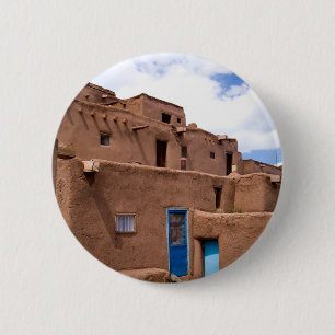 SüdwestenTaos Adobe Pueblo-Haus-New Mexiko Button