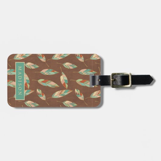 Südwestfeder-Muster SüdwestGeo-Schritt-| Gepäckanhänger (Vorderseite horizontal)