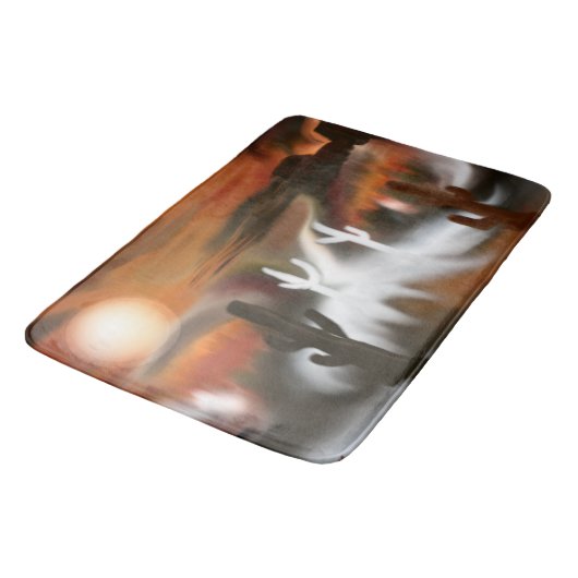 Südwestfeuer und Abstrakte Eiskunst Badematte (Schrägansicht)