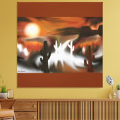 Südwestfeuer und Abstrakte Eiskunst Leinwanddruck (Insitu (Wohnzimmer))