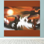 Südwestfeuer und Abstrakte Eiskunst Leinwanddruck (Insitu (Holzboden))