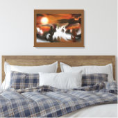 Südwestfeuer und Abstrakte Eiskunst Leinwanddruck (Insitu (Schlafzimmer))