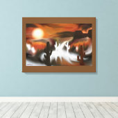 Südwestfeuer und Abstrakte Eiskunst Leinwanddruck (Insitu (Holzboden))
