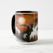 Südwestfeuer und Abstrakte Eiskunst Tasse (Vorderseite Links)