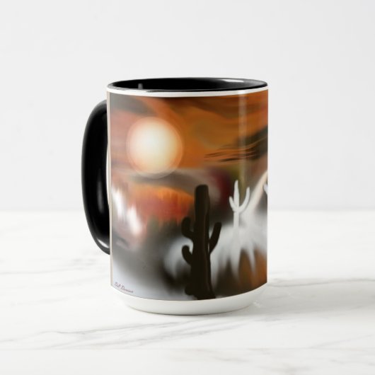 Südwestfeuer und Abstrakte Eiskunst Tasse (Vorderseite Links)