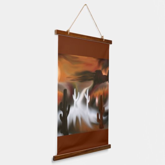 Südwestfeuer und Abstrakte Eiskunst Wandteppich Mit Holzrahmen (Gewinkelt)