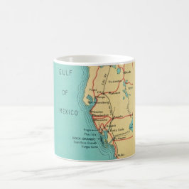 Südwestflorida Vintage Karte Postkarte Tasse