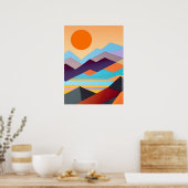 Südwestgebirge Geometrisch Abstrakt Poster (Küche)
