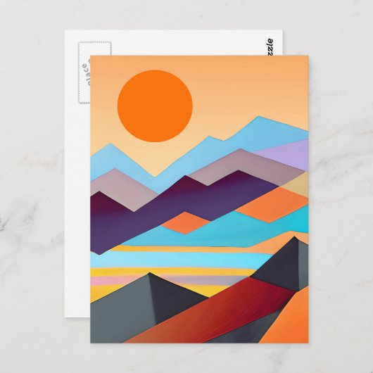 Südwestgebirge Geometrisch Abstrakt Postkarte (Vorne/Hinten)