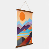 Südwestgebirge Geometrisch Abstrakt Wandteppich Mit Holzrahmen (Gewinkelt)