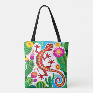 Südwestgecko mit Kaktusblüten Tasche