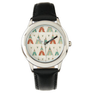 SüdwestGeo-Schritt geometrisches Teepee-Muster Armbanduhr