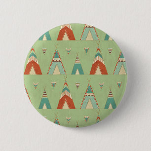 SüdwestGeo-Schritt grünes Teepee-Muster Button