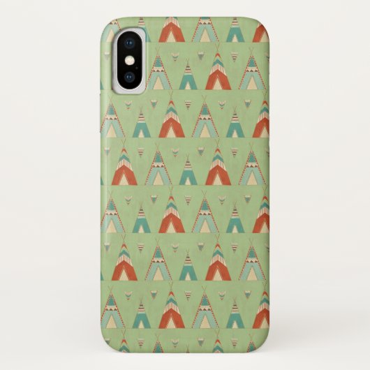 SüdwestGeo-Schritt| grünes Teepee-Muster Case-Mate iPhone Hülle (Rückseite)