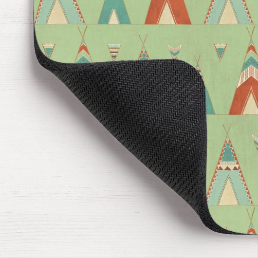 SüdwestGeo-Schritt| grünes Teepee-Muster Mousepad (Ecke)