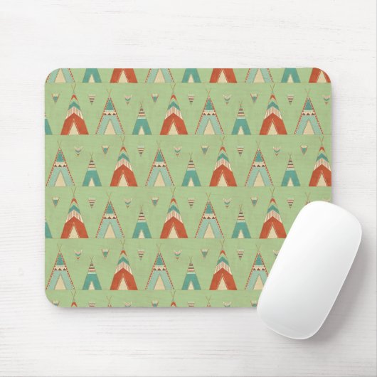 SüdwestGeo-Schritt| grünes Teepee-Muster Mousepad (Mit Mouse)