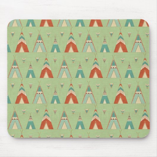 SüdwestGeo-Schritt| grünes Teepee-Muster Mousepad (Vorne)