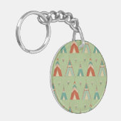 SüdwestGeo-Schritt| grünes Teepee-Muster Schlüsselanhänger (Vorderseite links)