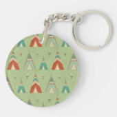 SüdwestGeo-Schritt| grünes Teepee-Muster Schlüsselanhänger (Rückseite)