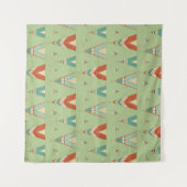 SüdwestGeo-Schritt| grünes Teepee-Muster Wandteppich (Vorderseite)