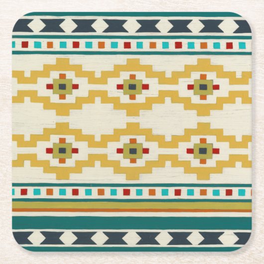 Südwestgeometrie III Rechteckiger Pappuntersetzer (Vorderseite)