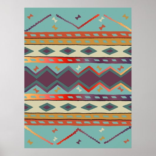 Südwestindische Blankendesign Print Poster (Vorne)