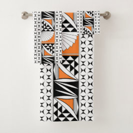 Südwestindischer Sonnenaufgang in Orange Badhandtuch Set