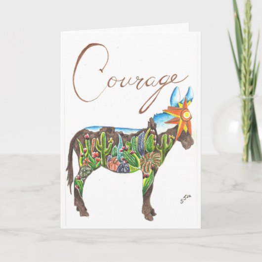 Südwestkaktus Mule von Sherry Jarvis Faltkarte Dankeskarte (Vorderseite)