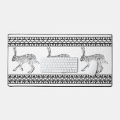 Südwestkaninchen Schwarz und Weiß Geometrisch Schreibtischunterlage (Tastatur & Maus)