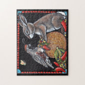 Südwestkaninchen Wachtel Mais Türkis Puzzle Hard (Vertikal)