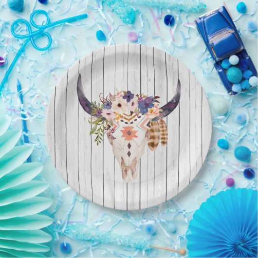 Südwestkuh-Schädel-Stammes- Markierungen und Pappteller (Party)