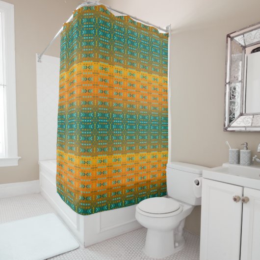 Südwestlich, Aqua, Orange Ombre Duschvorhang (Beispiel)