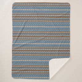 Südwestlich Blau und braun geometrisch groß Sherpadecke