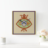 Südwestlich der Amerikanischen Mimbres Turtle Cloc Quadratische Wanduhr (Zuhause)