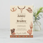 Südwestlich der Ranch Western Cowboy Hochzeit Einladung (Stehend Vorderseite)