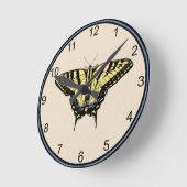 Südwestlich Gelbes Frack Schmetterling Klein Runde Wanduhr (Winkel)