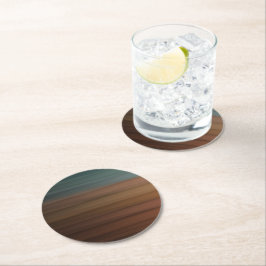 Südwestlich gestrichene Wüste Imitate Holz Runder Pappuntersetzer