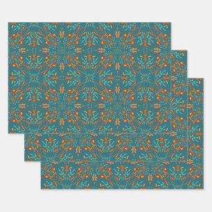 Südwestlich Golden Sun Ray Colors Muster Geschenkpapier Set