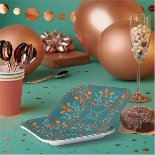 Südwestlich Golden Sun Ray Colors Muster Pappteller